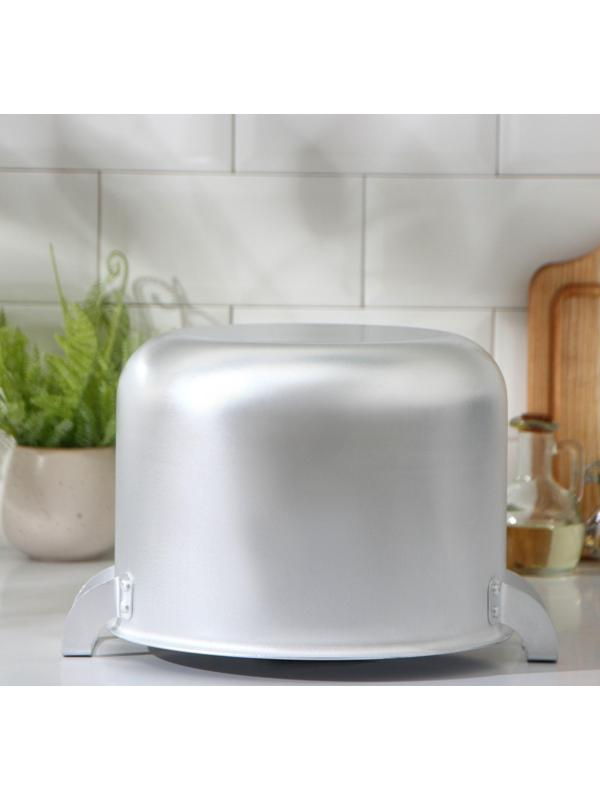 Кастрюля, 8 л, металлическая крышка, цвет хромированный