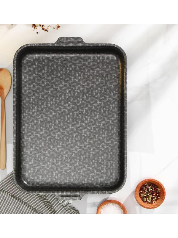 Противень «Хозяюшка», 27×35 см, металлическая крышка, антипригарное покрытие, цвет бордовый