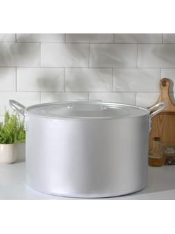 Котёл, 40 л, металлическая крышка, цвет хромированный