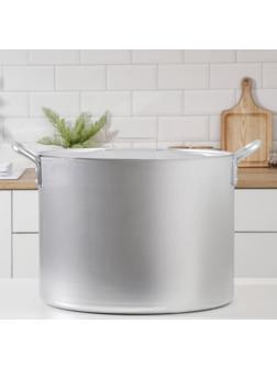 Котел, 50 л, металлическая крышка, цвет хромированный