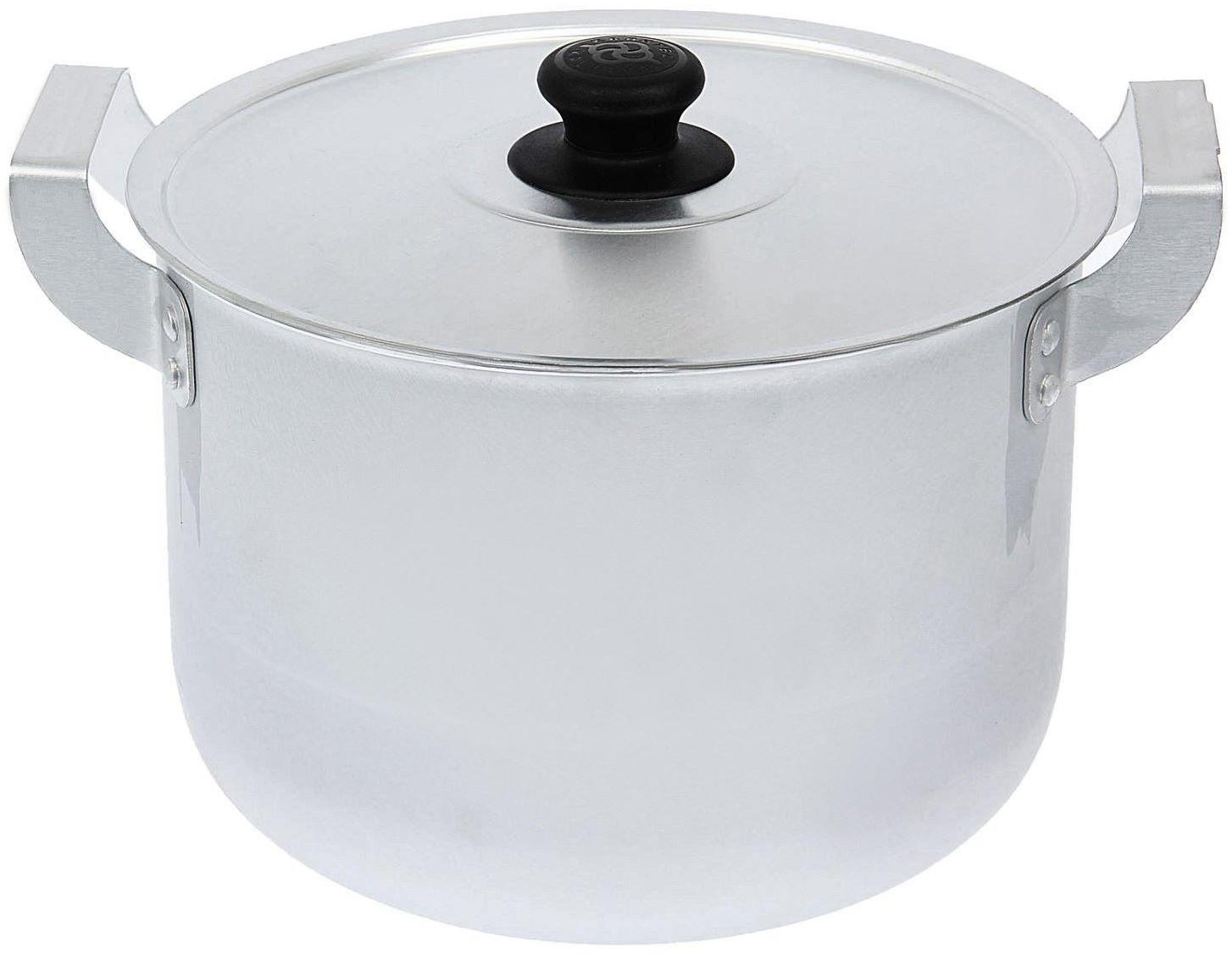 Кастрюля, 5,7 л, металлическая крышка, цвет хромированный