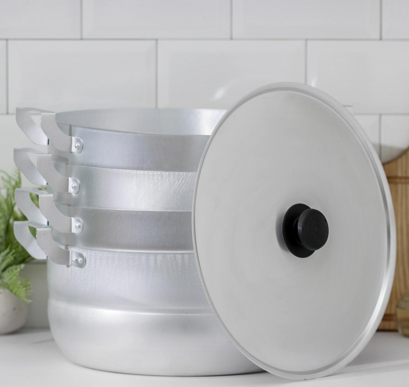 Мантоварка, 13 л, d=34,5 см, с 3 сетками, металлическая крышка