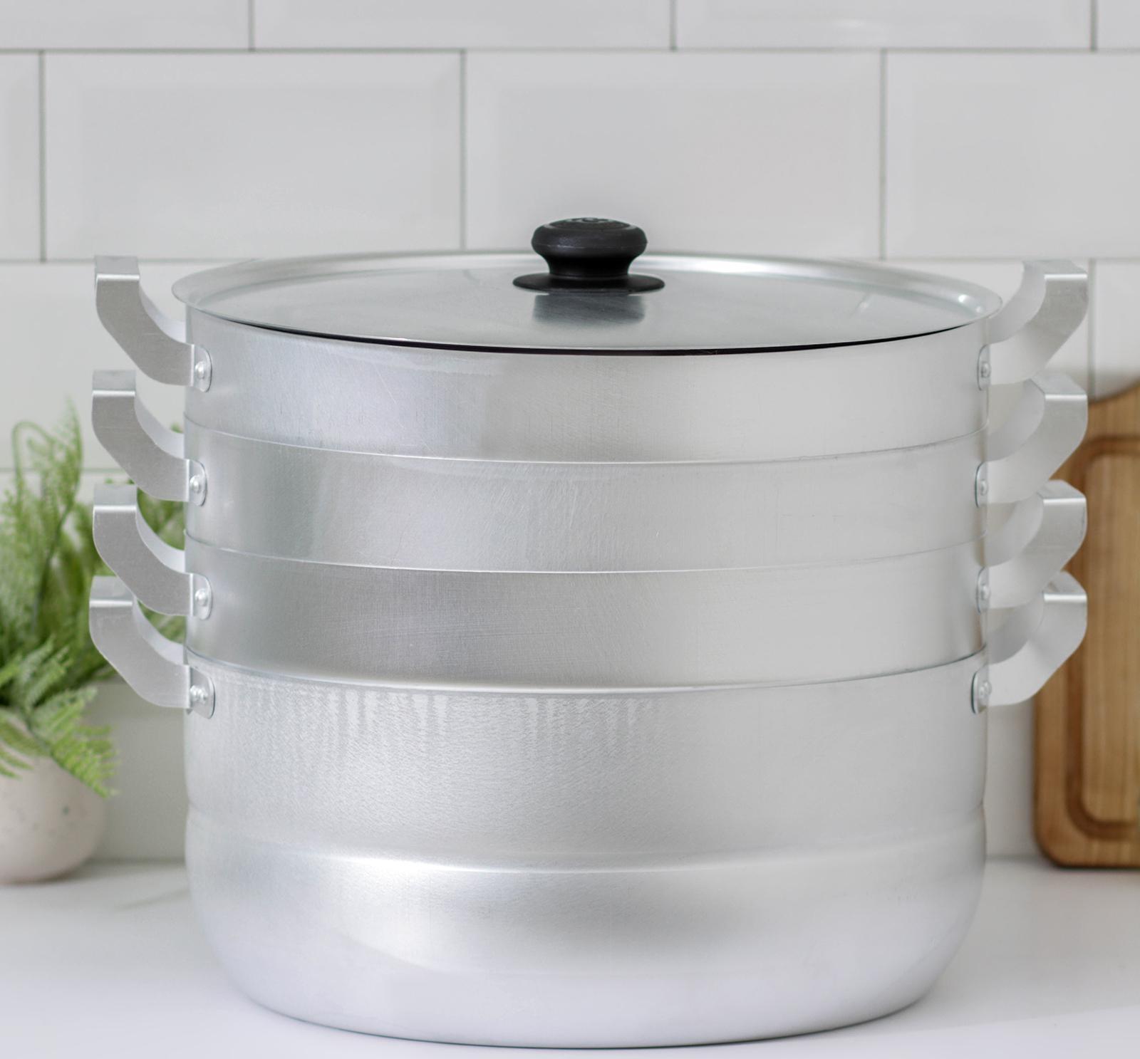 Мантоварка, 13 л, d=34,5 см, с 3 сетками, металлическая крышка