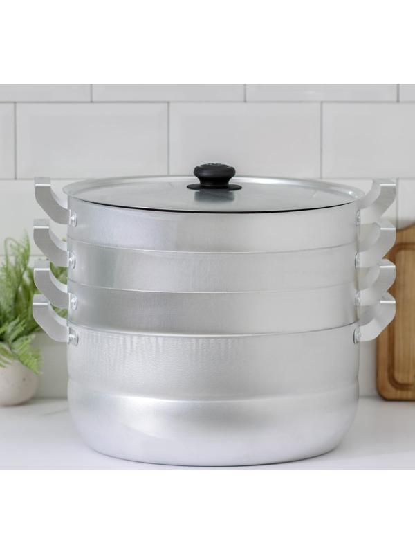 Мантоварка, 13 л, d=34,5 см, с 3 сетками, металлическая крышка