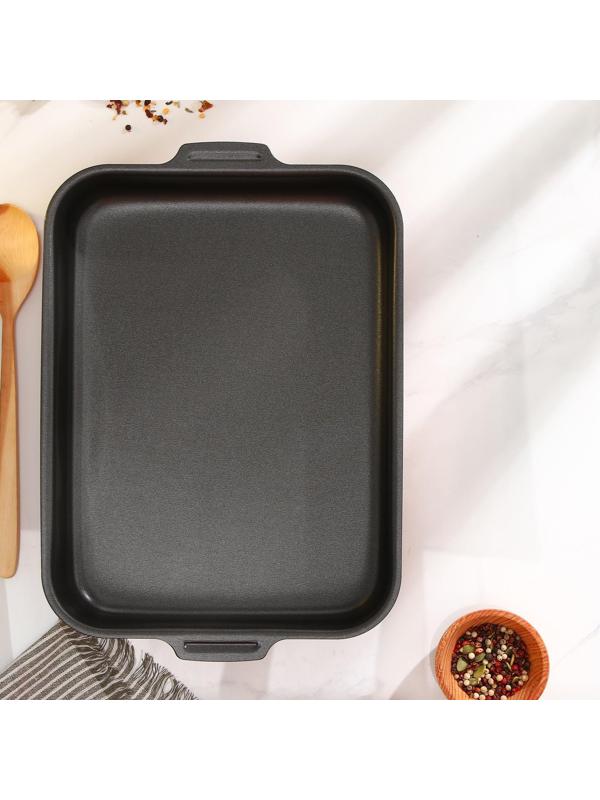 Противень прямоугольный, 23×30 см, с крышкой, антипригарное покрытие, цвет синий