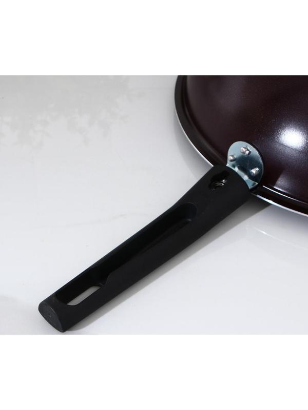 Сковорода ВОК «Хозяюшка», d=28 см, с 2 ручками, антипригарное покрытие, цвет бордовый