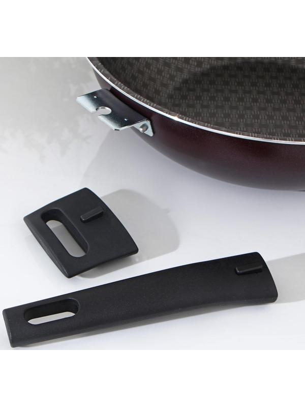 Сковорода ВОК «Хозяюшка», d=28 см, с 2 ручками, антипригарное покрытие, цвет бордовый