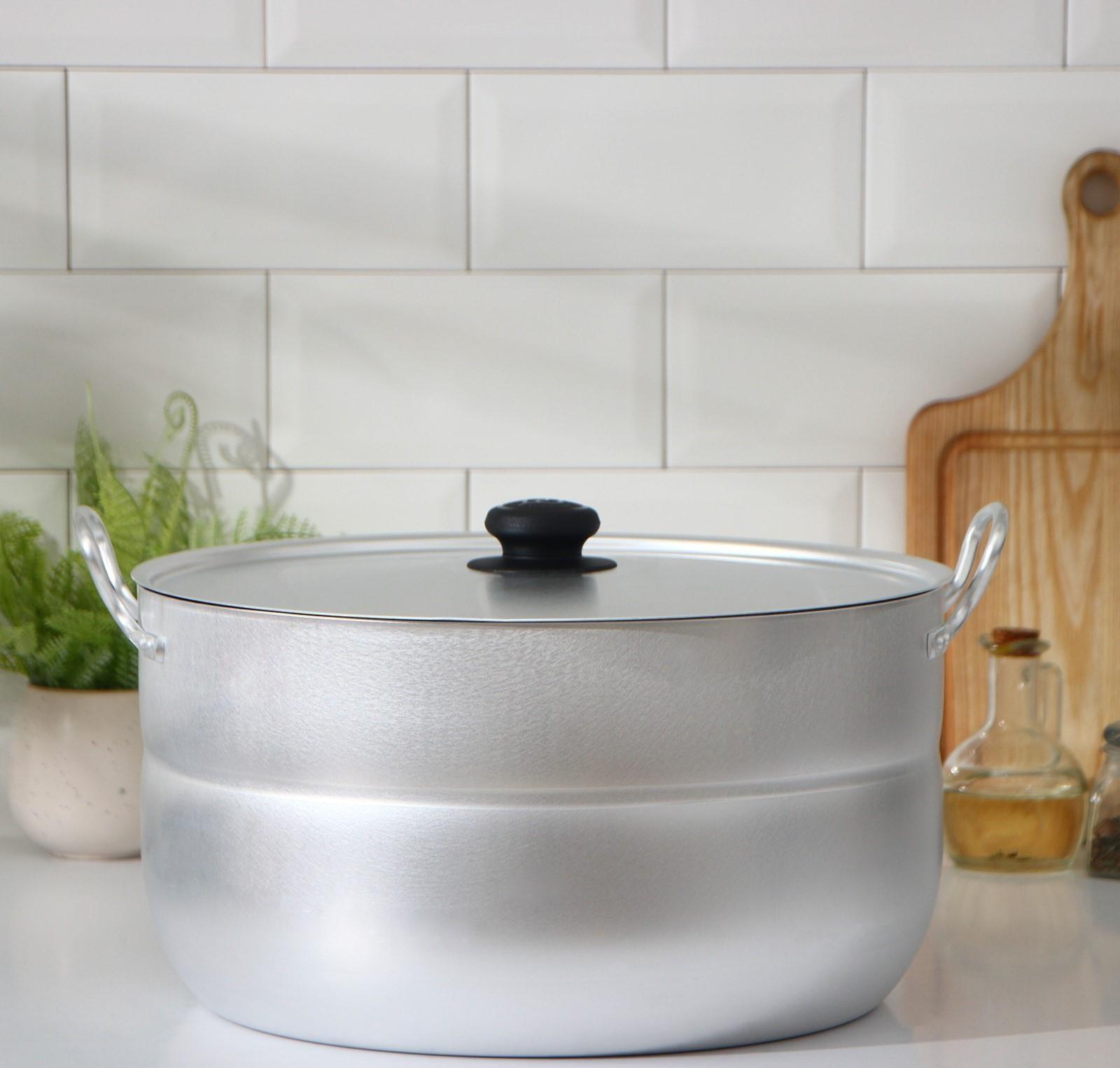 Кастрюля, 15 л, металлическая крышка, цвет серый