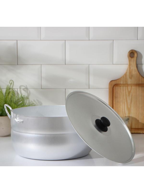 Кастрюля, 10 л, металлическая крышка, цвет серый