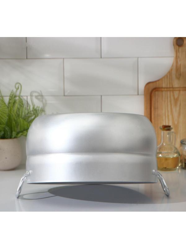 Кастрюля, 10 л, металлическая крышка, цвет серый