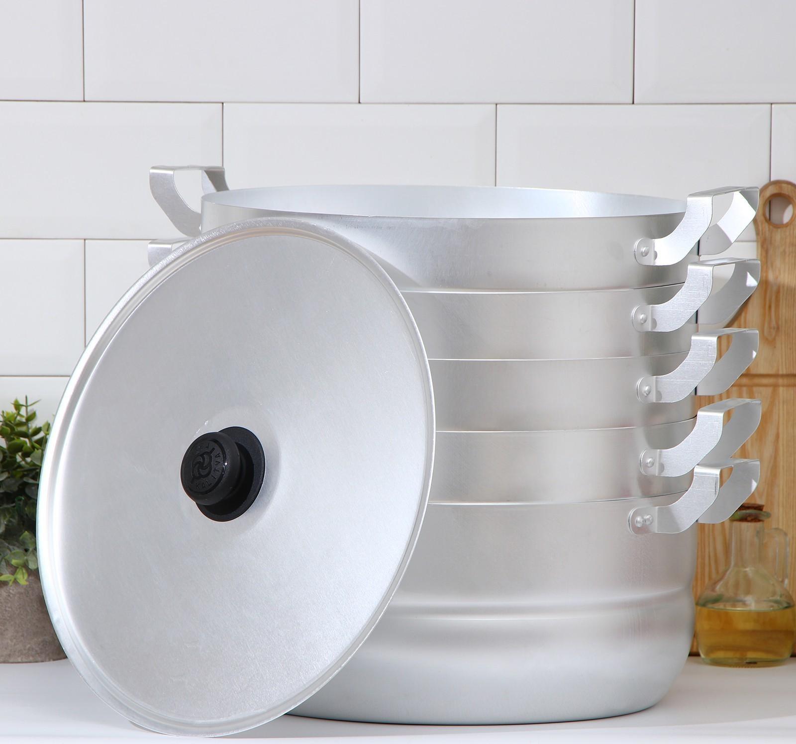 Манты-казан, 13 л, с 4 сетками, высота секции 5 см, металлическая крышка