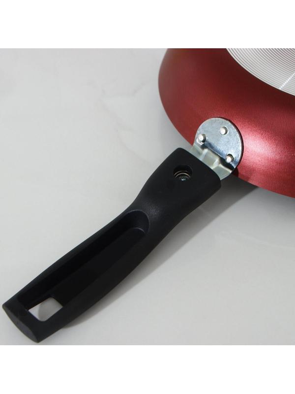 Сковорода «Хозяюшка», d=20 см, съёмная ручка, антипригарное покрытие, цвет бордовый