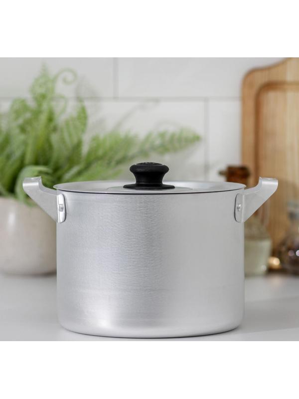 Кастрюля, 2,5 л, глубокая, металлическая крышка, цвет хромированный