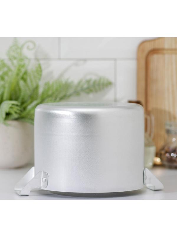 Кастрюля, 2,5 л, глубокая, металлическая крышка, цвет хромированный