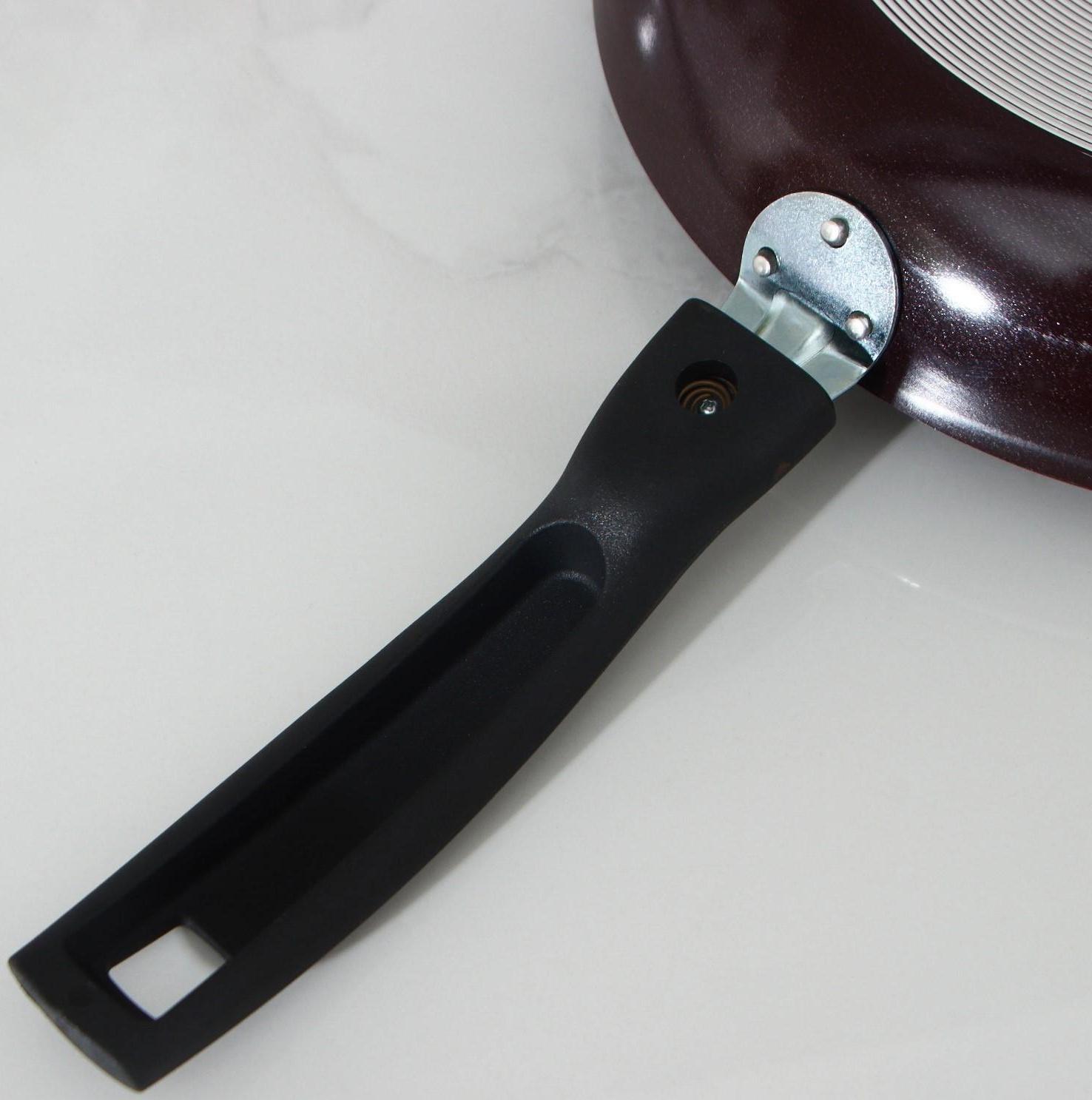 Сковорода «Хозяюшка», d=24 см, съёмная ручка, антипригарное покрытие, цвет бордовый