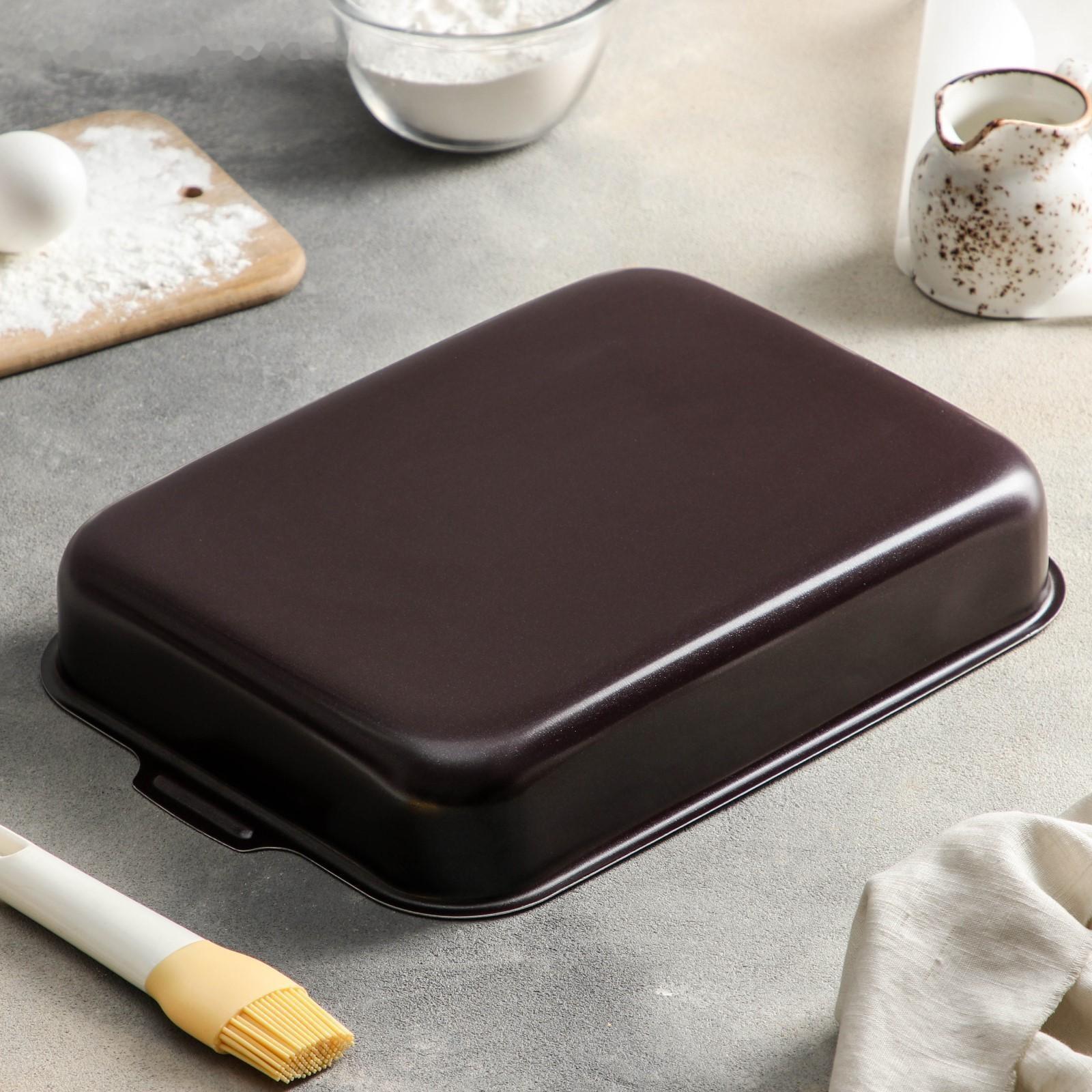 Противень «Хозяюшка», 23×30 см, антипригарное покрытие, цвет бордовый