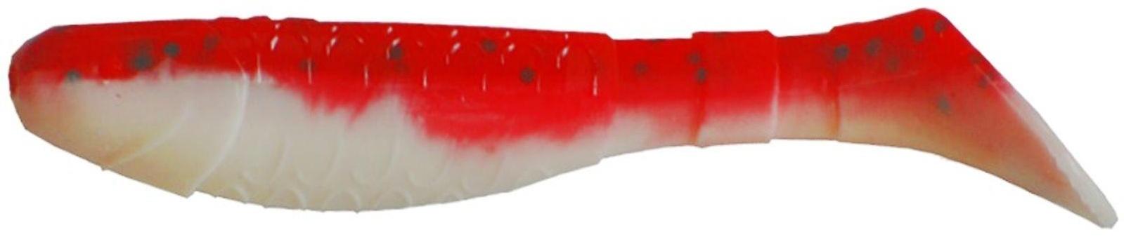 Виброхвост Helios Chubby 9 см Red & White HS-4-003 (набор 5 шт)