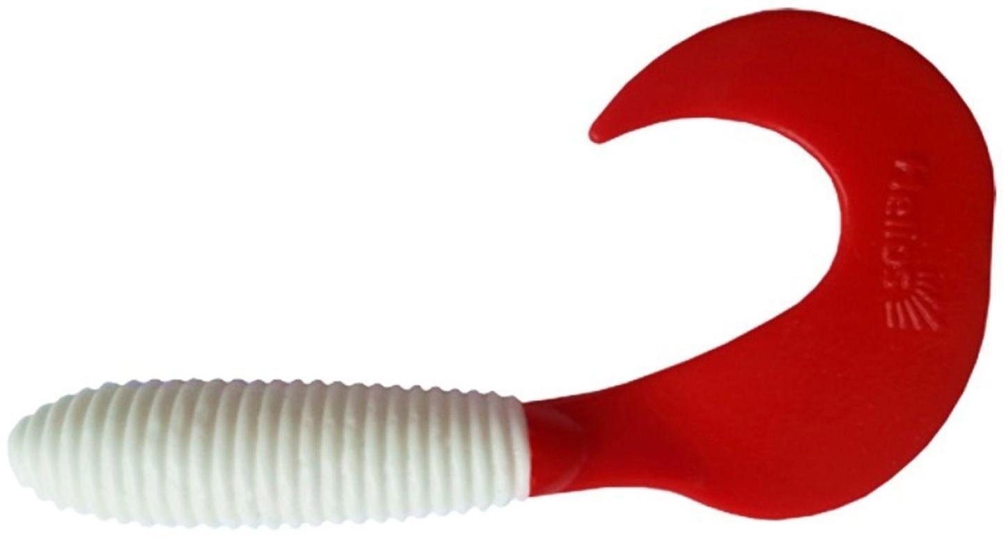 Твистер Helios Credo 8.5 см, White & Red HS-11-003, набор 7 шт