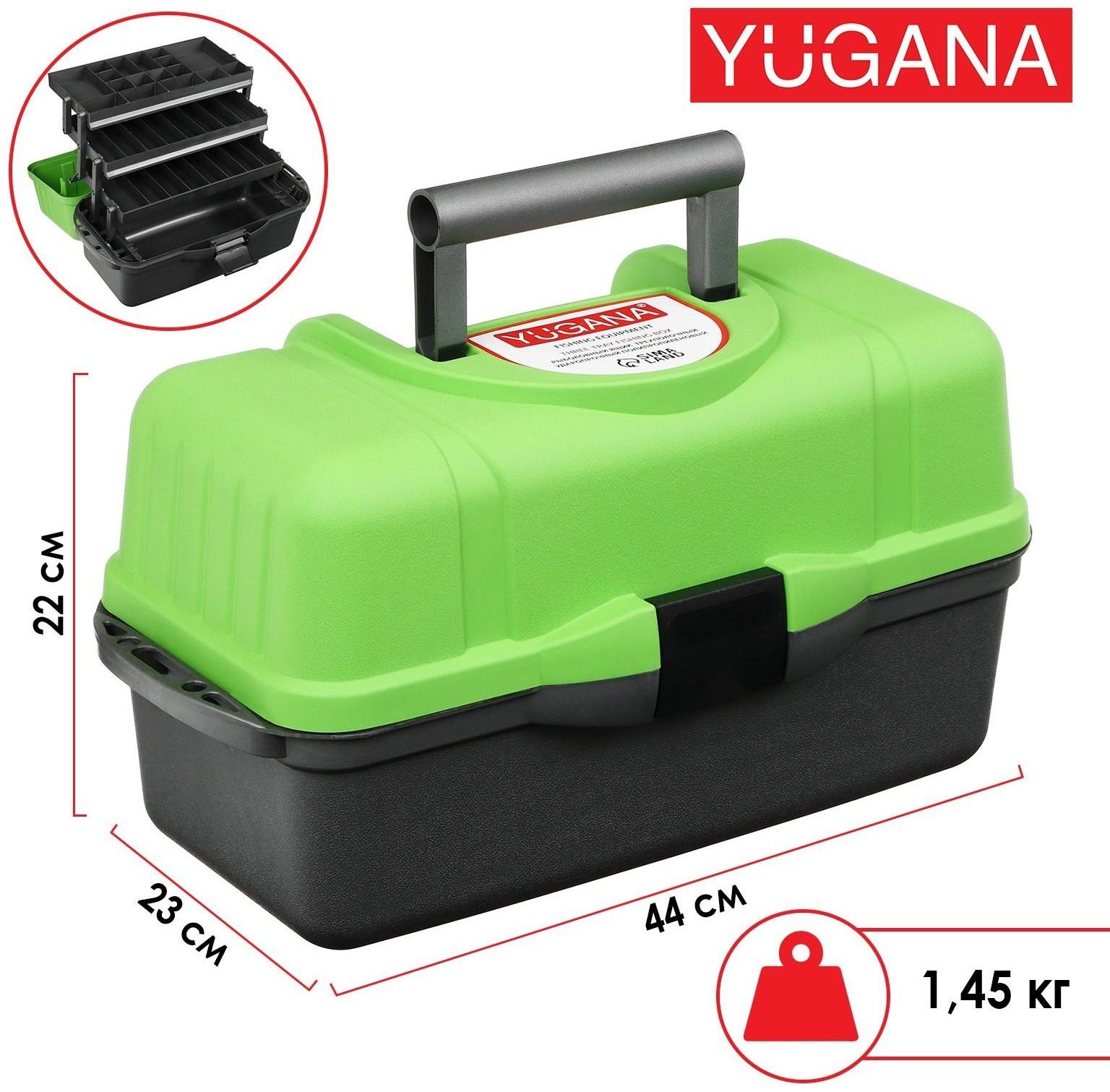 Ящик YUGANA трехполочный, цвет зеленый