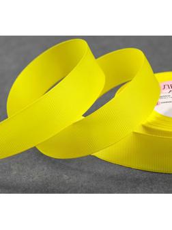Лента репсовая, 25 мм, 23 ± 1 м, цвет жёлтый №15