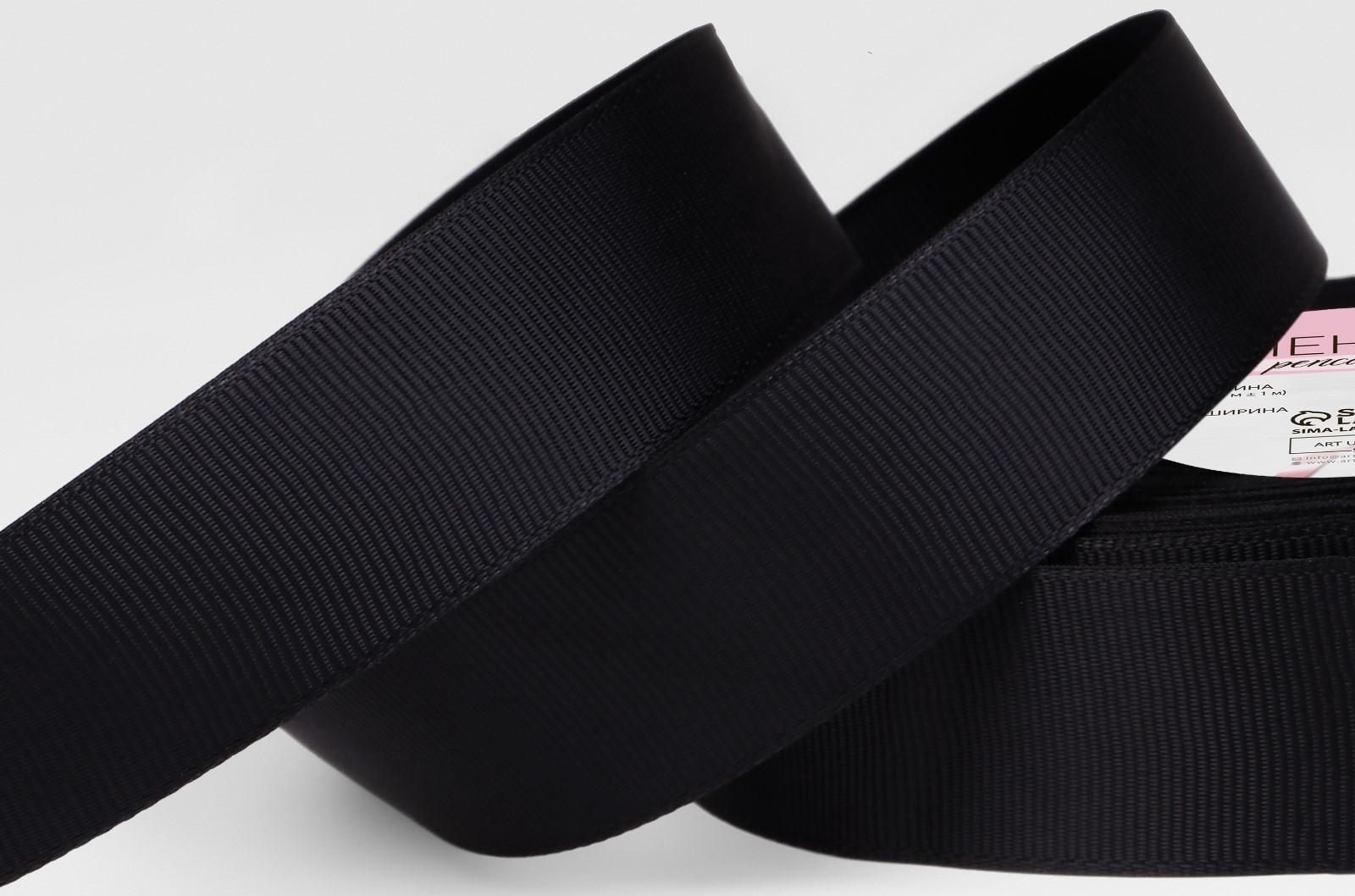 Лента репсовая, 25 мм, 23 ± 1 м, цвет чёрный №39