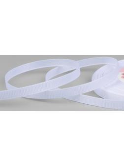 Лента репсовая, 6 мм, 23 ± 1 м, цвет белый №01