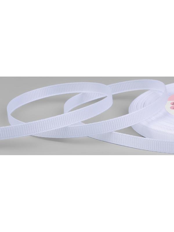 Лента репсовая, 6 мм, 23 ± 1 м, цвет белый №01