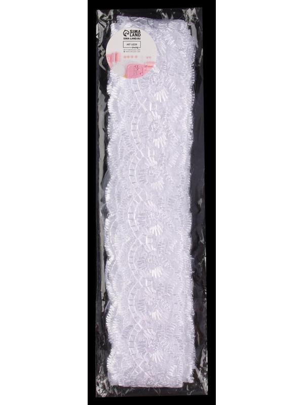 Кружево органза, 40 мм × 9 ± 0,5 м, цвет кипенно-белый