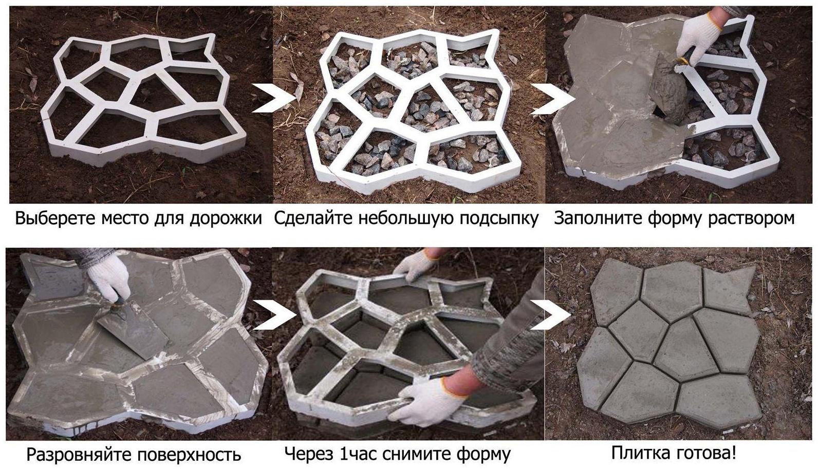 Форма для садовой дорожки 50 х 50 см, черный