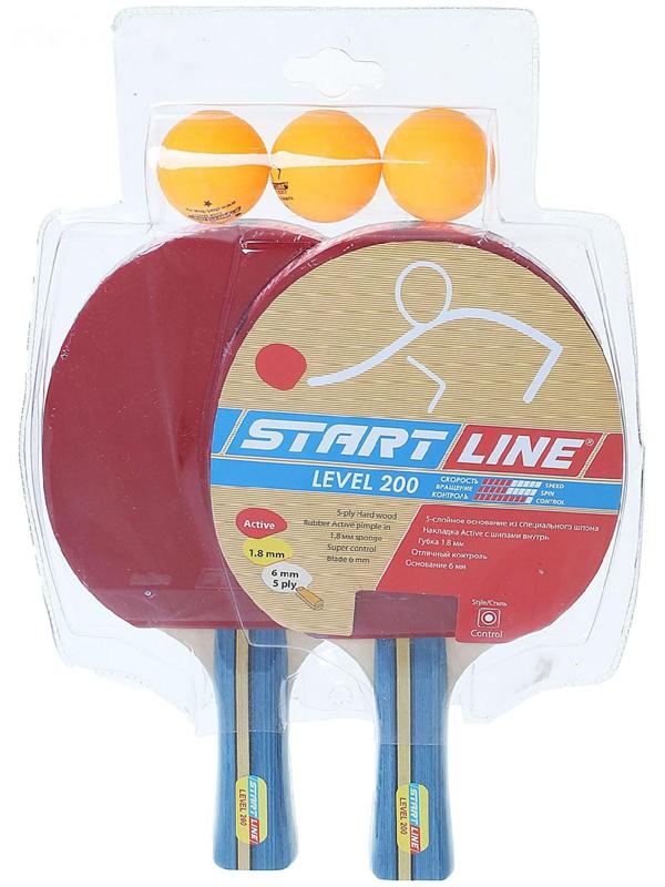 Набор для настольного тенниса, 2 ракетки Level 200, 3 мяча Club Select