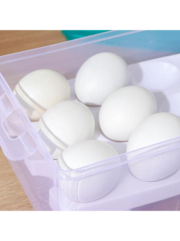 Контейнер для хранения яиц, 24 ячейки, двухуровневый, цвет МИКС