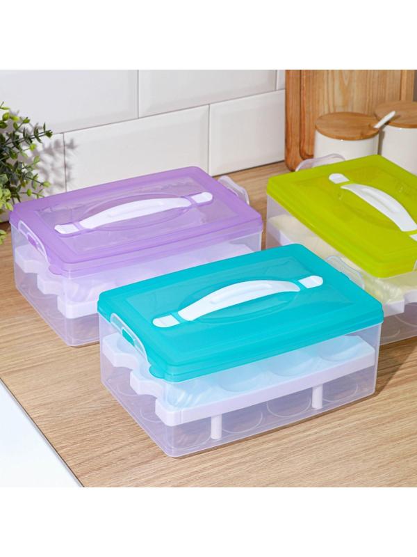 Контейнер для хранения яиц, 24 ячейки, двухуровневый, цвет МИКС