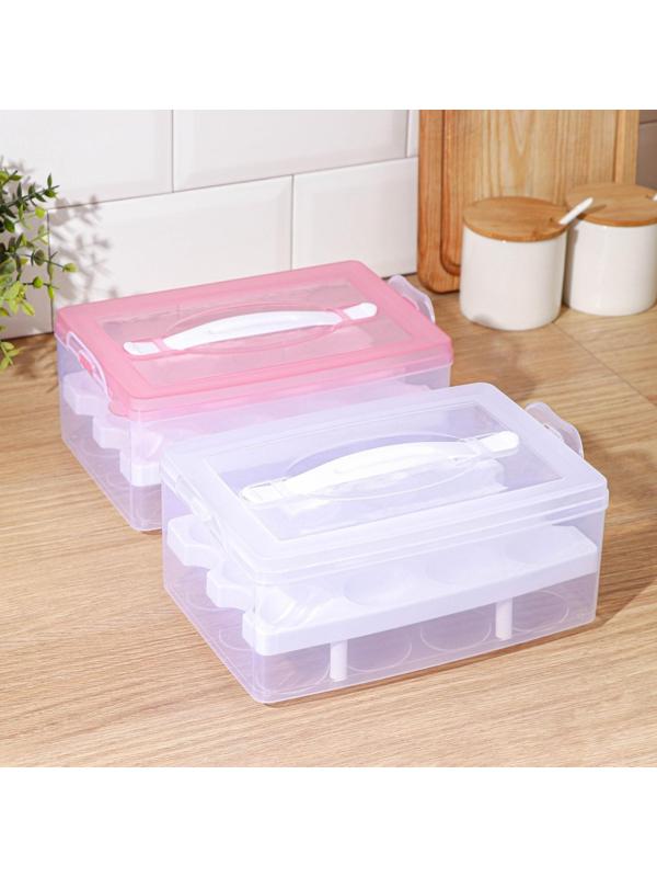 Контейнер для хранения яиц, 24 ячейки, двухуровневый, цвет МИКС