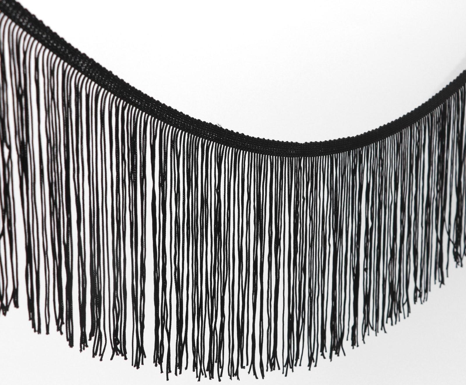 Тесьма декоративная «Бахрома», 15 см, 5 ± 0,5 м, цвет чёрный