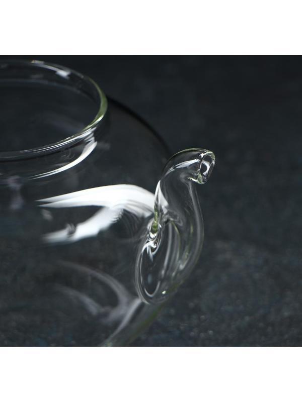 Чайник стеклянный заварочный «Валенсия с розой», 600 мл, стеклянное сито