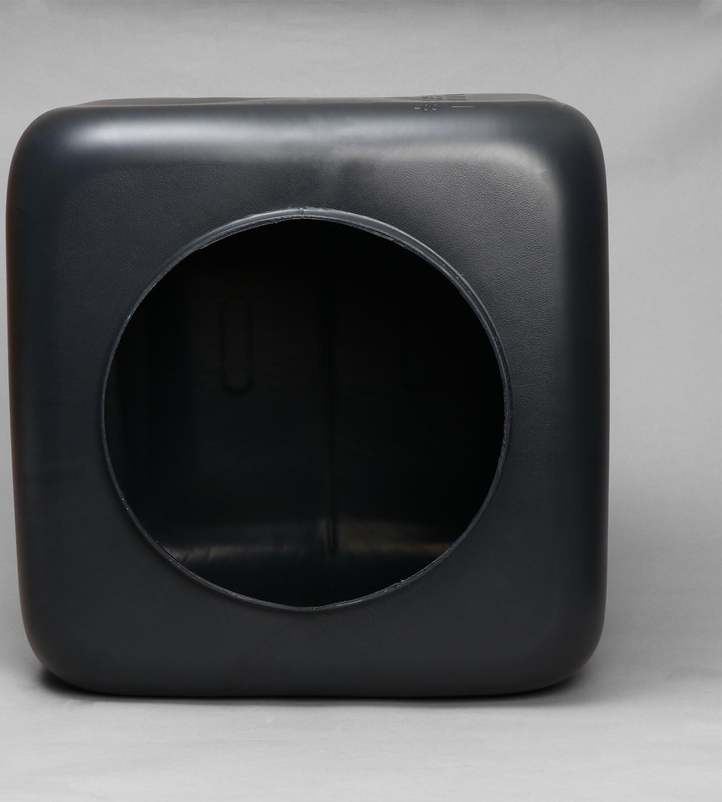 Бак для душа, 100 л, с крышкой, с резьбой под кран, чёрный