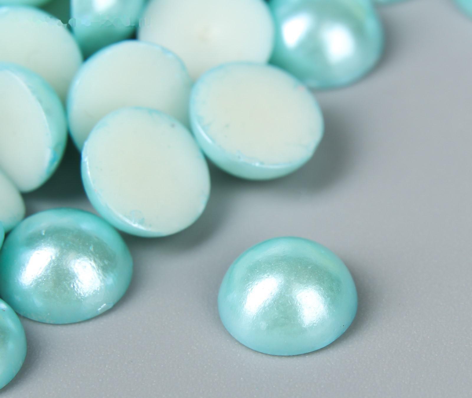 Набор для творчества половинка жемчужины голубая d=0,8 см 20гр