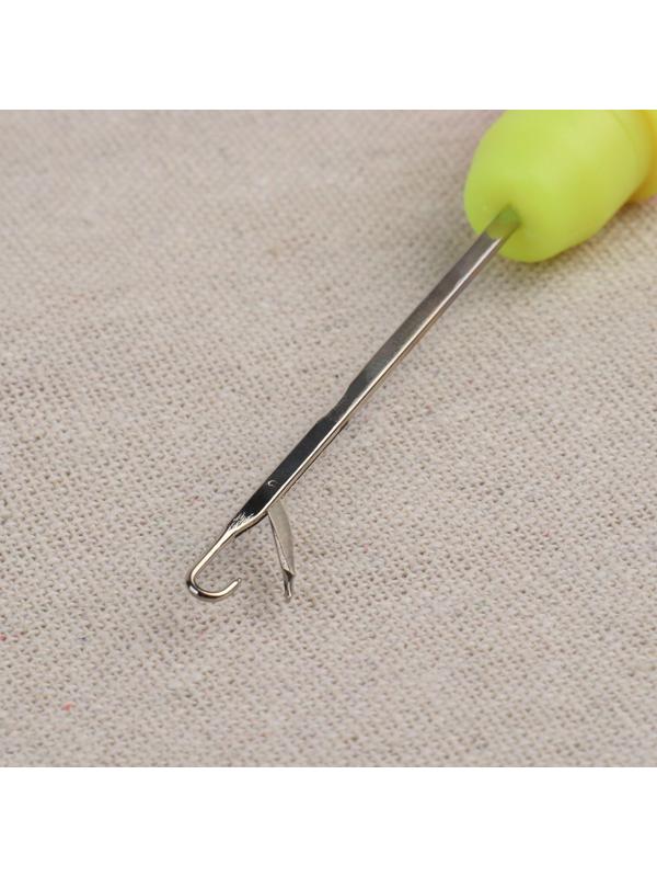 Игла для поднятия петель, с колпачком, 14 см, цвет розовый/жёлтый