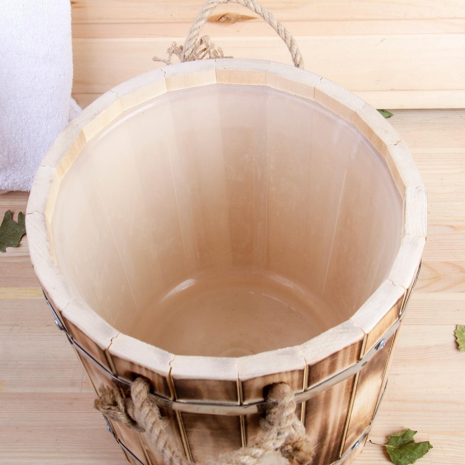 Запарник из липы, 9л, пластиковая вставка, Термо, 