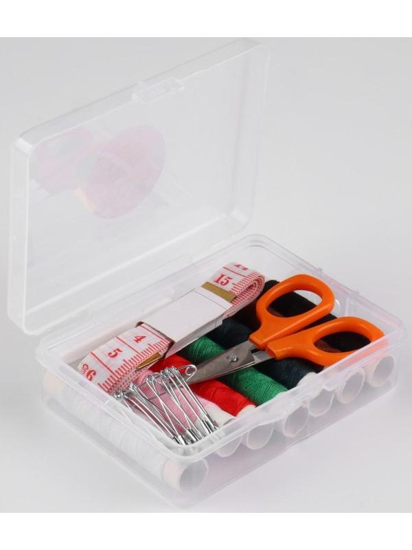 Швейный набор, 22 предмета, в пластиковом контейнере, 9 × 6 × 3 см
