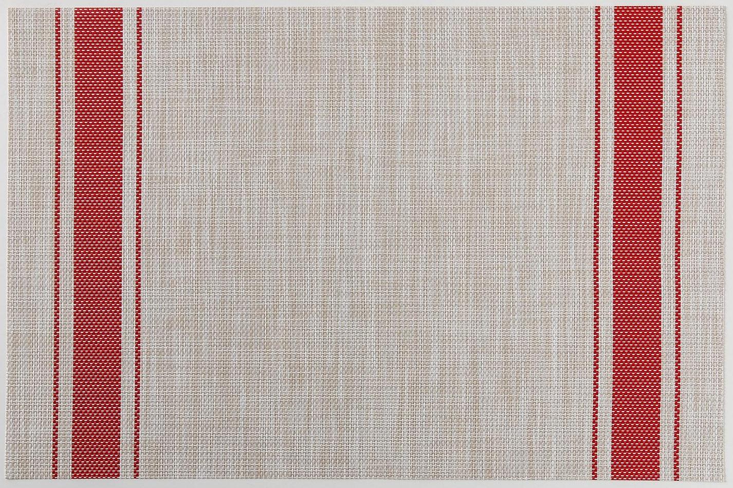 Салфетка сервировочная на стол «Две полосы», 45×30 см, цвет красный