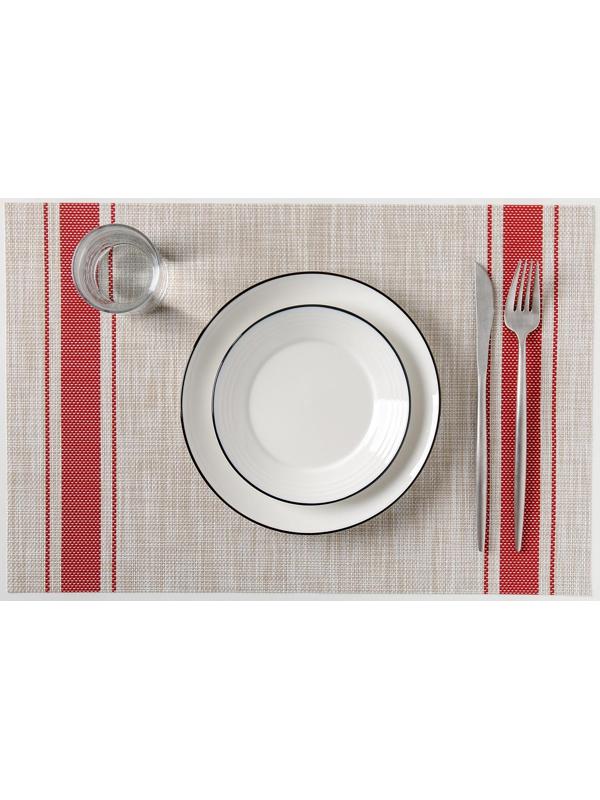 Салфетка сервировочная на стол «Две полосы», 45×30 см, цвет красный