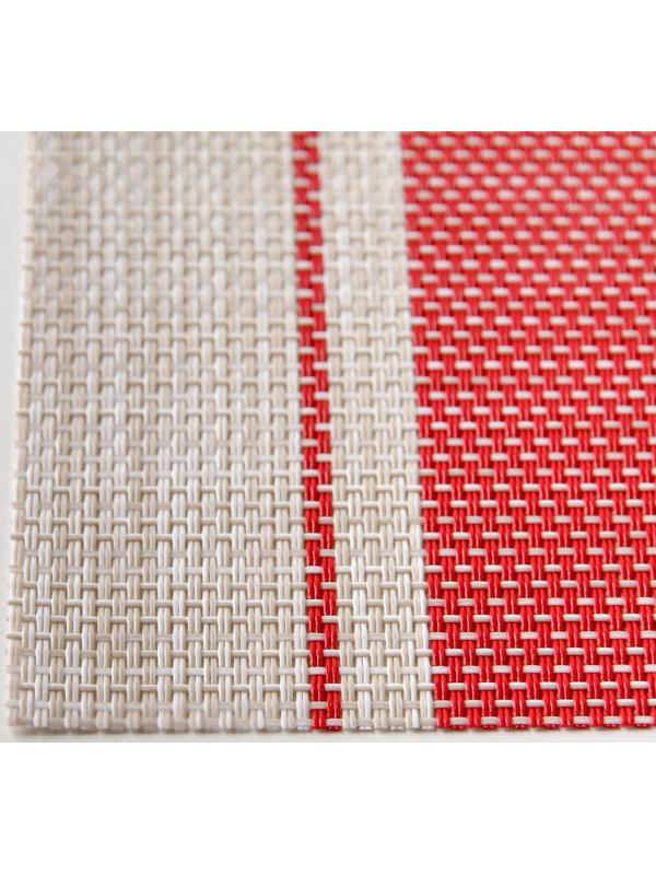 Салфетка сервировочная на стол «Две полосы», 45×30 см, цвет красный