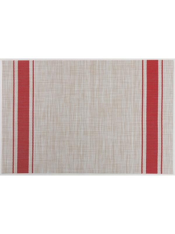 Салфетка сервировочная на стол «Две полосы», 45×30 см, цвет красный