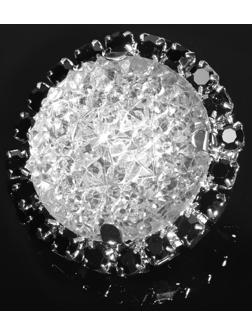 Пуговица декоративная, d = 30 мм, цвет серебряный/чёрный