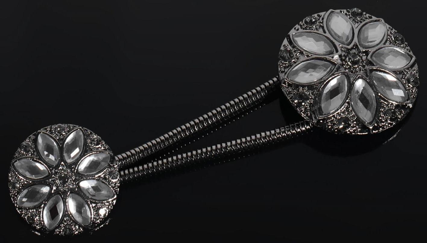 Декоративная застёжка, d = 2,5/3 см, цвет чёрный