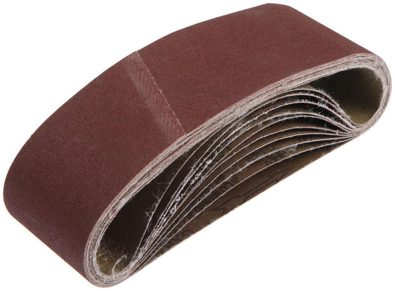 Лента абразивная бесконечная ТУНДРА, на тканевой основе, 75 х 533 мм, Р120, 10 шт.