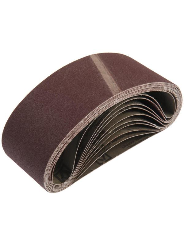 Лента абразивная бесконечная ТУНДРА, на тканевой основе, 75 х 457 мм, Р100, 10 шт.