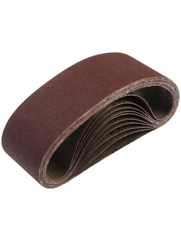 Лента абразивная бесконечная ТУНДРА, на тканевой основе, 75 х 533 мм, Р80, 10 шт.