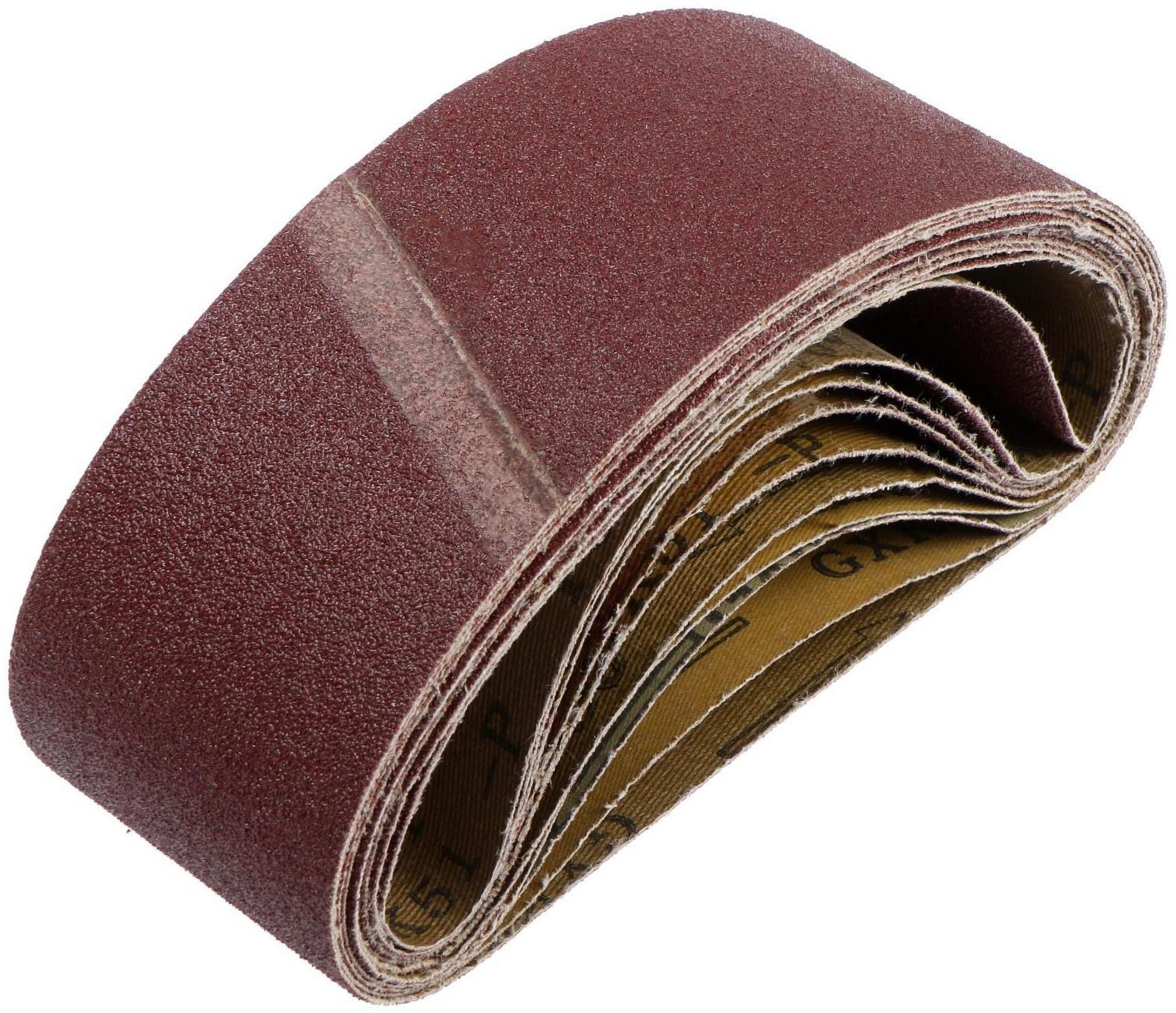 Лента абразивная бесконечная ТУНДРА, на тканевой основе, 75 х 457 мм, Р80, 10 шт.